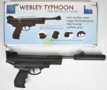 Webley Typhoon .177 target air pistol with shaped composite grip and, barrel shroud and adjustable