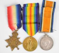 South Africa WW1 medal trio comprising 1914/1915 Star, War Medal and Victory Medal named to Pte G.