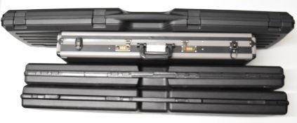 Four shotgun or rifle hard carry cases including Gun Guard, RWS and an unused Napier example with