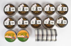 Seventeen tins of 250 H&N Sport Excite Hammer and Snow Peak Hollow Point .22 5.5mm air rifle