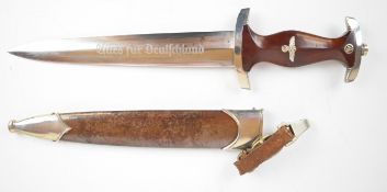 German WW2 Nazi Third Reich S.A Dagger with OM (Ostmark) to crosspiece, maker's mark and Paul