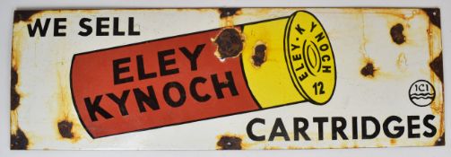 ICI Eley Kynoch shotgun cartridges enamel shop display or advertising sign 'We Sell Eley Kynoch