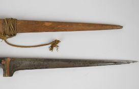 Indo-Persian Pesh-Kabz dagger with studded decoration to the horn handle, with 13 inch graduated