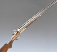 Midland Gun Co 12 bore side by side hammer action shotgun with line engraved locks, hammers,