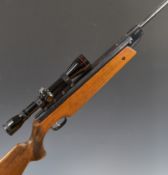 Weihrauch HW80 .177 FAC air rifle with chequered semi-pistol grip, raised cheek piece, adjustable