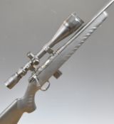 Sako Quad P04R .17HMR bolt-action rifle with composite stock, textured semi-pistol grip and