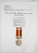 British Army Queen's South Africa Medal with clasps for Relief of Ladysmith and Tugela Heights named