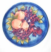 Moorcroft charger decorated in the Finches pattern, signed verso, diameter 37cm
