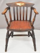 Bentley office or captain's chair with applied Bentley wings, believed ex 4½ litre petrol tank and