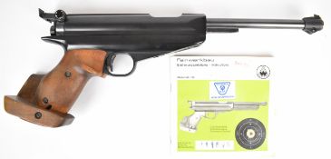 Feinwerkbau Model 65 .177 target air pistol with adjustable wooden grip, trigger and sights,