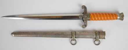 German WW2 Nazi Third Reich Army dagger with marker's mark WKC Solingen to ricasso, a 25cm double