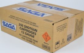 Two hundred and fifty 12 bore SAGA Export 32g BB (00) shot shotgun cartridges, all in original