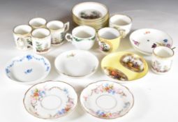 Richard Ginori coffee ware, Meissen cup and saucer, Furstenberg, Staffordshire figure etc, tallest