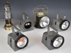 Six BARDIC and other signalling or miner's lamps