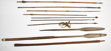 Property of Royal Welch Fusilier Officer David Walters African tribal weapons, including spear,