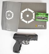 Cybergun Sportive Line 6mm CO2 airsoft pistol with textured rubber grip, multi-shot magazine and