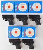 Five SGS Domino 310 starting pistols, all in original boxes.