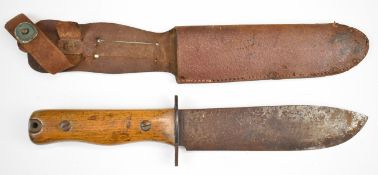 Wilkinson Sword Type D British military survival knife stamped 'IB/4594' beside ministry broad arrow