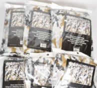 Six Decoy Luxus winter skyline camo netting hide covers for wildfowling and pigeon shooting, each