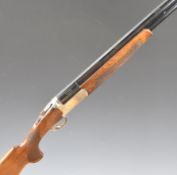 Bettinsoli Diamond X Grade 12 bore over and under ejector shotgun with gold inlaid birds to the lock
