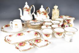 Royal Albert tea ware decorated in the Old Country Roses pattern, approximately 32 pieces, including