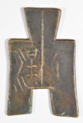 Chinese spade or Pu coin with Seaby letter dated 1966