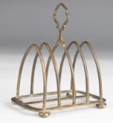 Hukin & Heath Ltd Art Deco hallmarked silver five bar toast rack, Birmingham 1931, length 9cm,