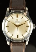 Omega gentleman's automatic wristwatch ref. 2577 with gold dauphine hands and hour markers, silver