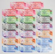 Twenty Trinidad & Tobago 2019-20 banknotes including all denominations from $1 to $100
