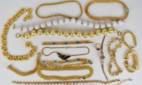 A collection of jewellery including Monet necklaces and bracelets, Ivana necklace and bracelet,