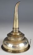 Georgian hallmarked silver wine funnel, London 1792, maker Peter & Ann Bateman, height 12.5cm,