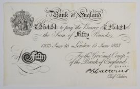 Operation Bernhard Nazi forgery 1933 G. G. Catterns £50 banknote