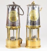 Two vintage Eccles miner's lamps, one marked as type SL the other a type GR6S