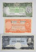 Commonwealth of Australia 10 Shillings, £1 and £5 banknotes signed Coombs & Wilson (1952-60)