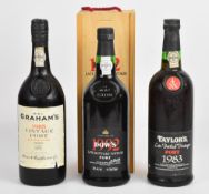 Three bottles of vintage Port comprising Taylor's 1983, Graham's 1985 and Dow's 1992, 20% vol, 70cl.