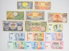 Fourteen Indonesia 1959 and 2022 issue banknotes including all seven notes of each series. The