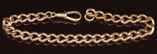 A 9ct gold curb link bracelet, 16.5g, 20.5cm