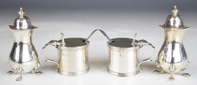 Pair of Edward VIII hallmarked silver peppers, London 1936, maker Daniel & John Wellby, height 9.