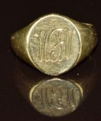 A 14ct gold signet ring, 6g, size K