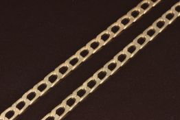A 9ct gold curb link necklace, 21.6g, 60cm
