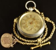 Lewis of Ammanford hallmarked silver open faced pocket watch with inset subsidiary seconds dial,