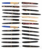 Twenty-six fountain pens including 12 German marked Wende, some with original tags.
