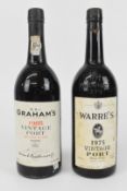 Two bottles of vintage Port comprising Warre's 1975 and Grahams 1985, both 75cl. PLEASE NOTE ALL