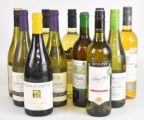 Eleven bottles of old and new world white wine to include Pouilly-Fuissé and Languedoc, average
