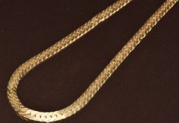 A 14k gold curb link necklace, 14.3g, 43cm