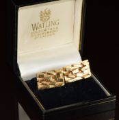 John Watling pair of 9ct gold mid century modern textured cufflinks, 17.6g