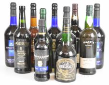 Eleven bottles of Sherry, Port and Madeira to include Crofts, Harvey's, Cockburn's and Blandy's,