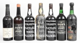 Seven bottles of vintage Port and Madeira to include D 'Oliveiras 1957, Dow's 1960, Dow's 1970 and