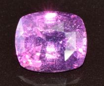 A loose natural untreated cushion mixed cut ruby of approximately 3.45ct, with AnchorCert