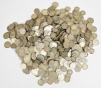 Approximately 1845g of pre 1947 silver coinage, largely threepenny pieces